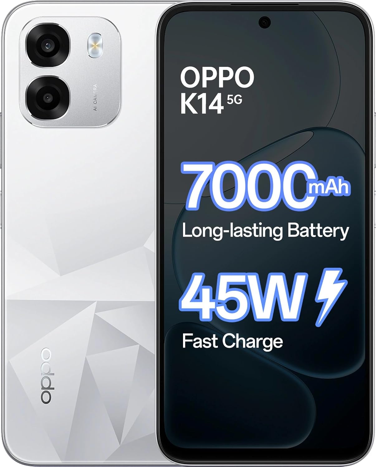 OPPO K14 5G (Prism White, 256 GB) (8 GB RAM)