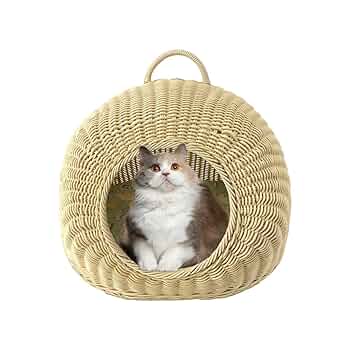 - ̗̀( ˶'ᵕ'˶) ̖́-クリーム　にゃんこのベッド　（猫ちぐら 風ベッド） キャティーマン 猫 ベッド 猫ベッド ナチュラル 猫ちぐら ちぐら