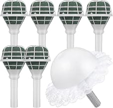 TEHAUX Wedding Bouquet Holder Set 7Pcs Foam Floral Handle with Artificial Flowers for DIY Wedding Supplies Multi Color Lightweight Comfortable for Bride Photoshoot