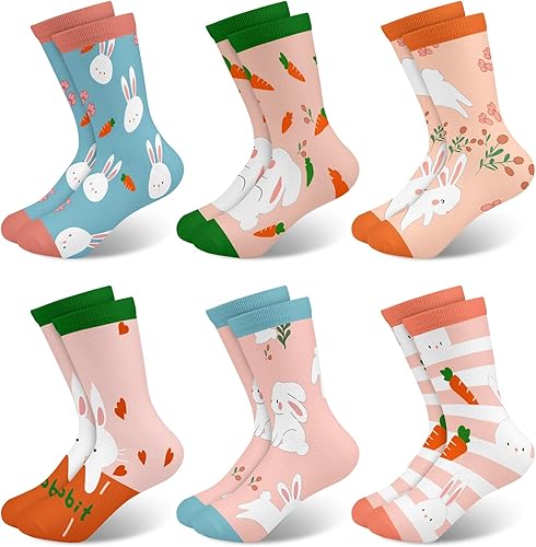 Queenshin Easter Bunny Socks Girls Rabbit Animal Crew Cute P