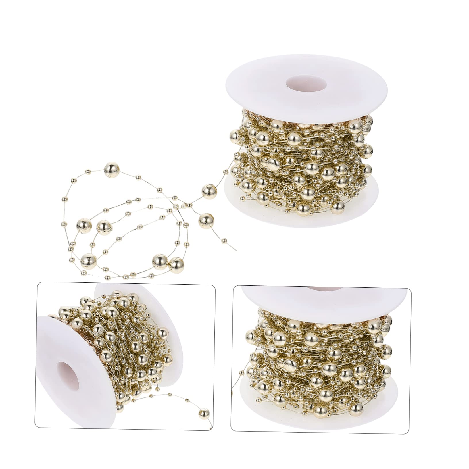 SHINEOFI 3rollen Perlenkette Für Hochzeiten Und Feste Und Silberfarbene Elektroplattierte Perlen Für Kreative Deko Bastelbedarf Und