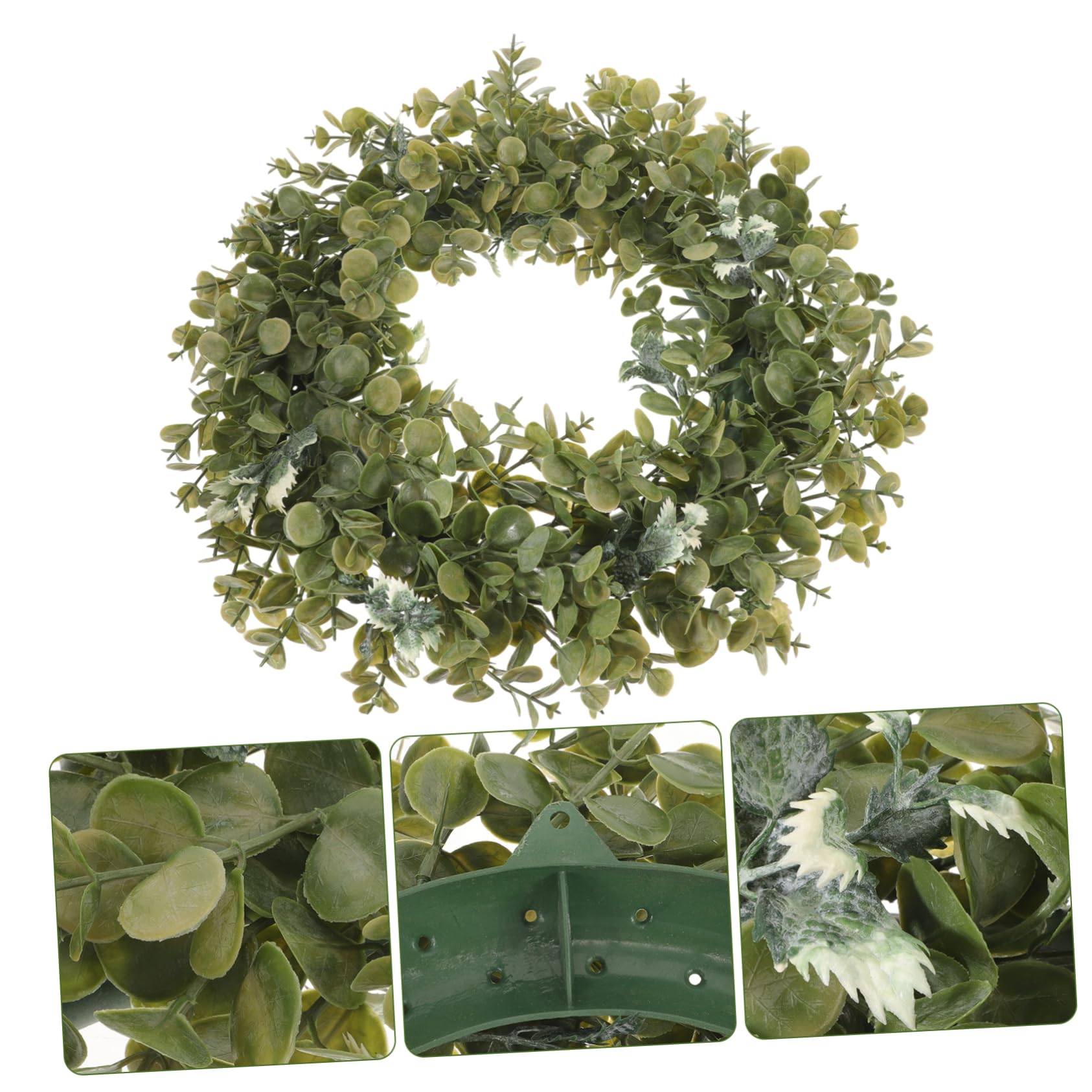 Ghirlanda Decorativa Da Parete in Stile Foglie Di Eucalipto Finte, 35 Cm, Materiale Sintetico Resistente Per Decorazioni Di Nozze e Casa