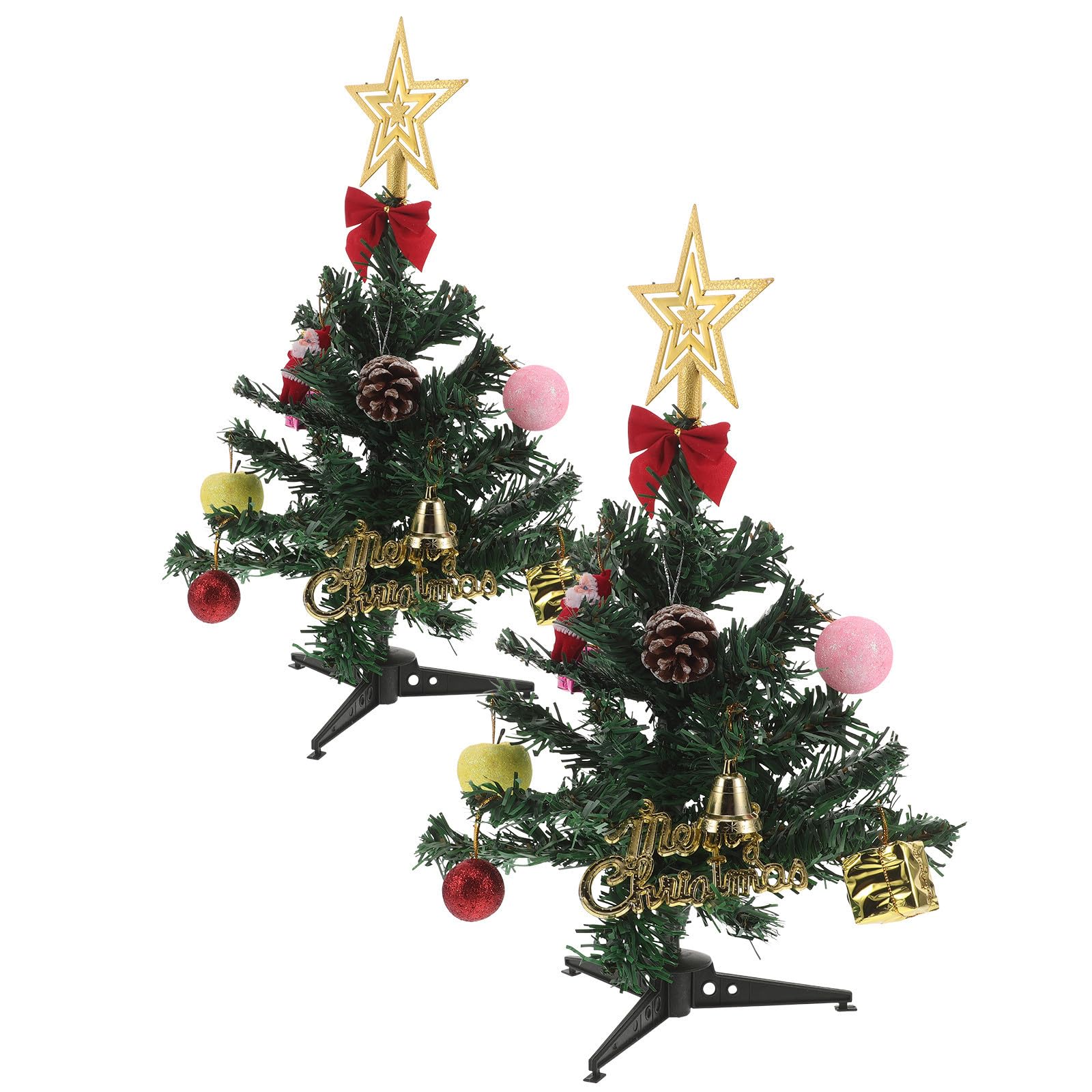Mini sapin de Noël artificiel stable en PVC orné de décors suspendus