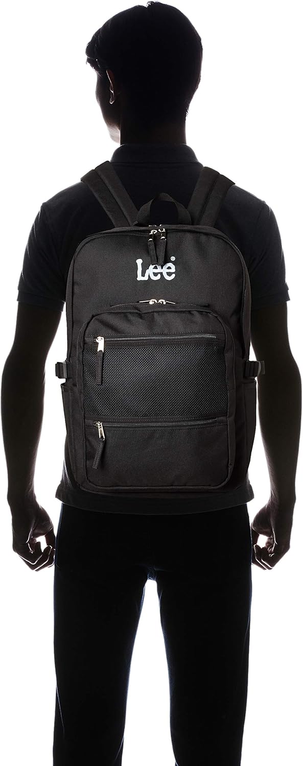 [リー] リュック ロゴ刺繍 軽量多機能 PC収納ルーム付き
