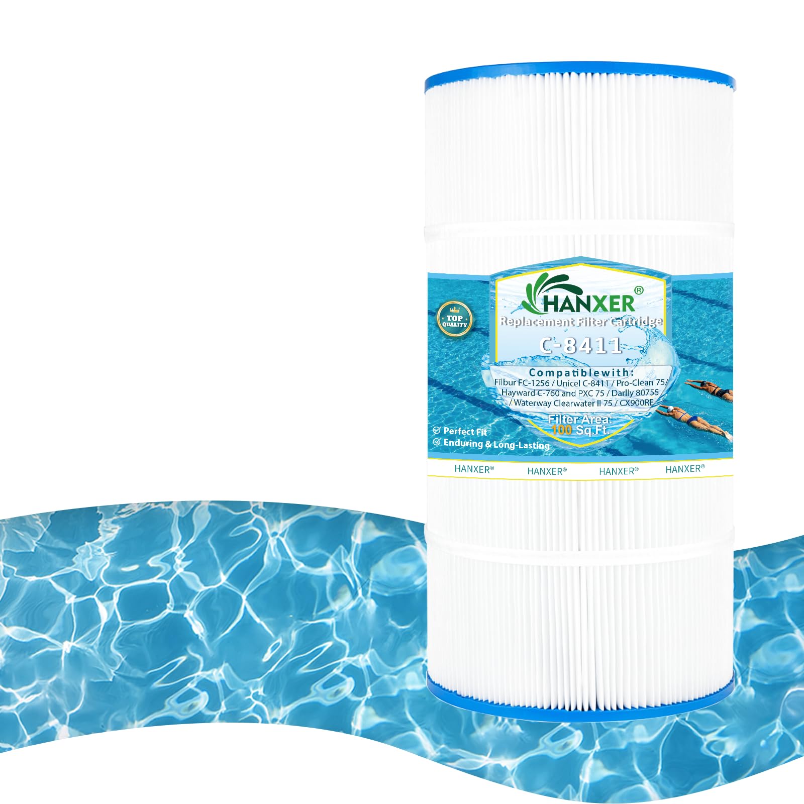Swimming Pool Filter Replaces for C-8411, Filbur FC-1255, PWWCT75, Ultral-B6, Waterway 817-0075N, Waterway Clearwater II 75, CX760RE, C751, Darlly 80755, 75 Sq.Ft Filter Cartridge, 1 Pack-image-30