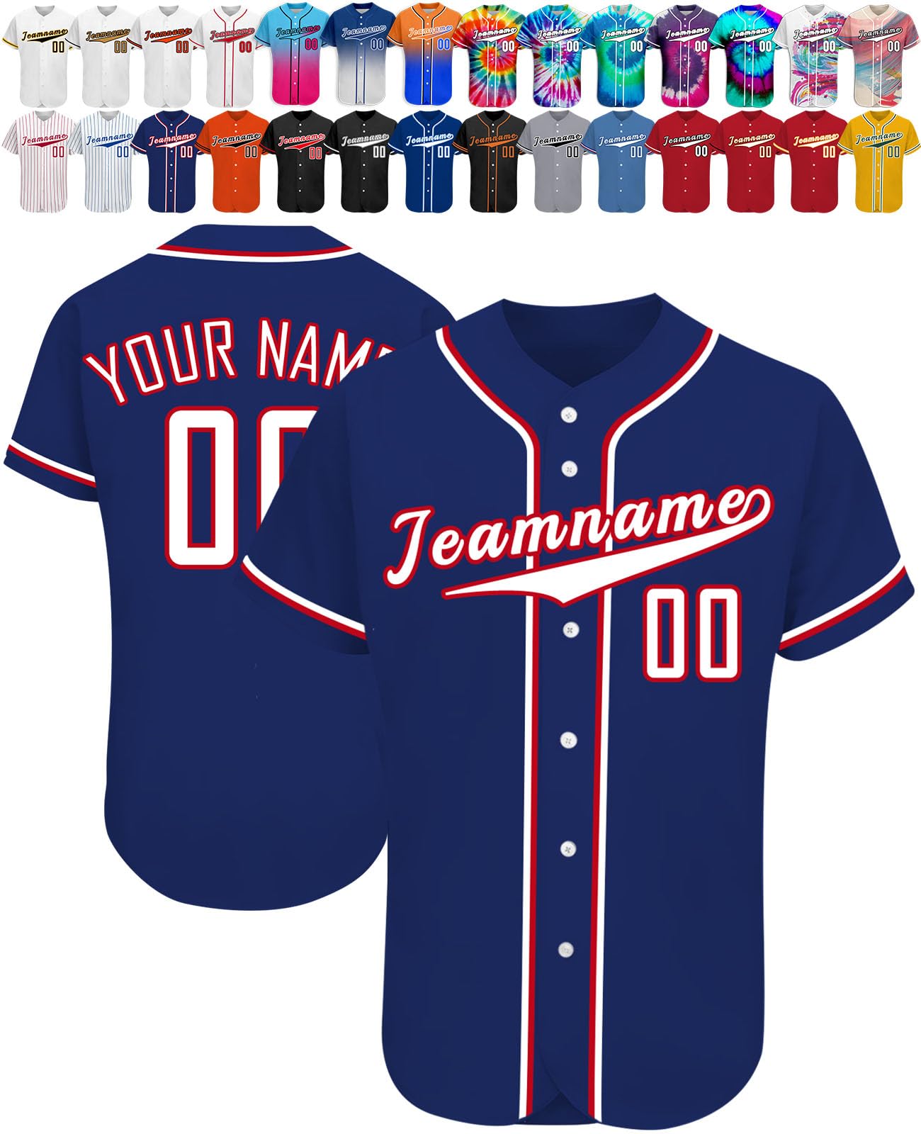 Custom Baseball Jersey, Personalized Baseball Shirts for Women Men Youth, Sports Uniform Customized with Name Number Logo Short Sleeve Button Closure