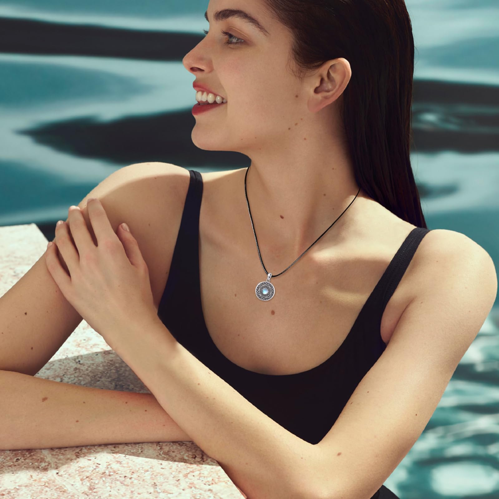 REDSUN Herz Medaillon Halskette 925 Sterling Silber Schmetterling Foto Kette Kristall Blau/Rosa/Rosenrot Amulett für Damen Fotos Personalisierte Anhänger Geschenke für Freundin Frau Mutter