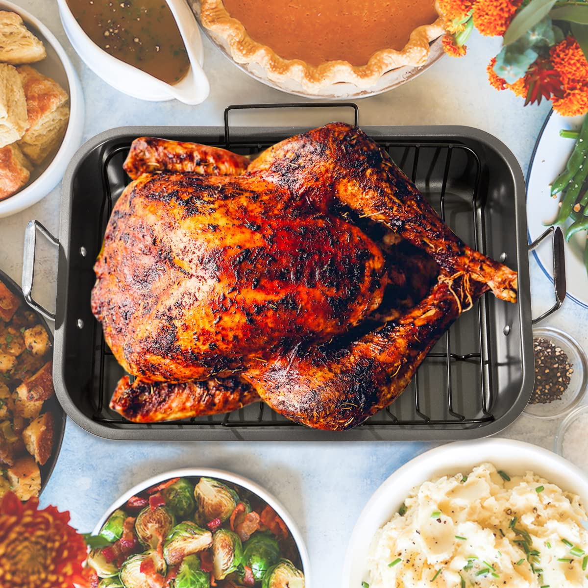 Turkey Roasting Pan - Large Carbon Steel -5 Turkey Roasting Pan - Large Carbon Steel -5