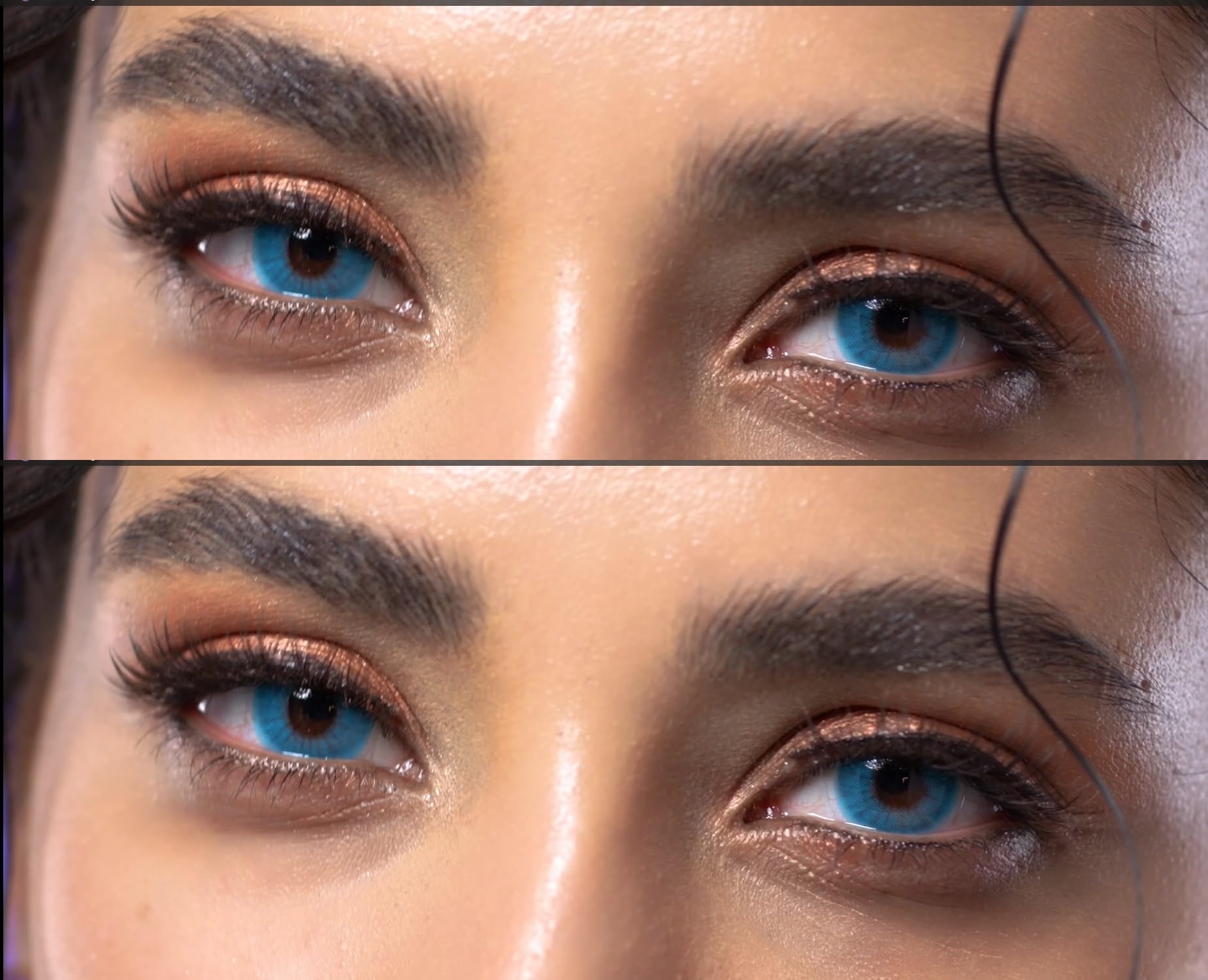 GLAMLENS lentillas de color - azul Amalfi Azul + contenedor. 1 par (2 piezas) - 90 Días - Sin Graduación - 0.00 dioptrías - blandos - Lentes de contacto de hidrogel de silicona s