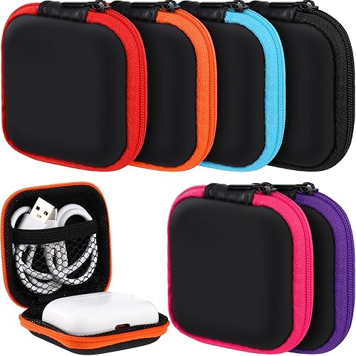 Sweetude 30 juegos de funda portátil para auriculares USB-C, con cable, funda cuadrada de EVA para auriculares, accesorios para teléfono celular,