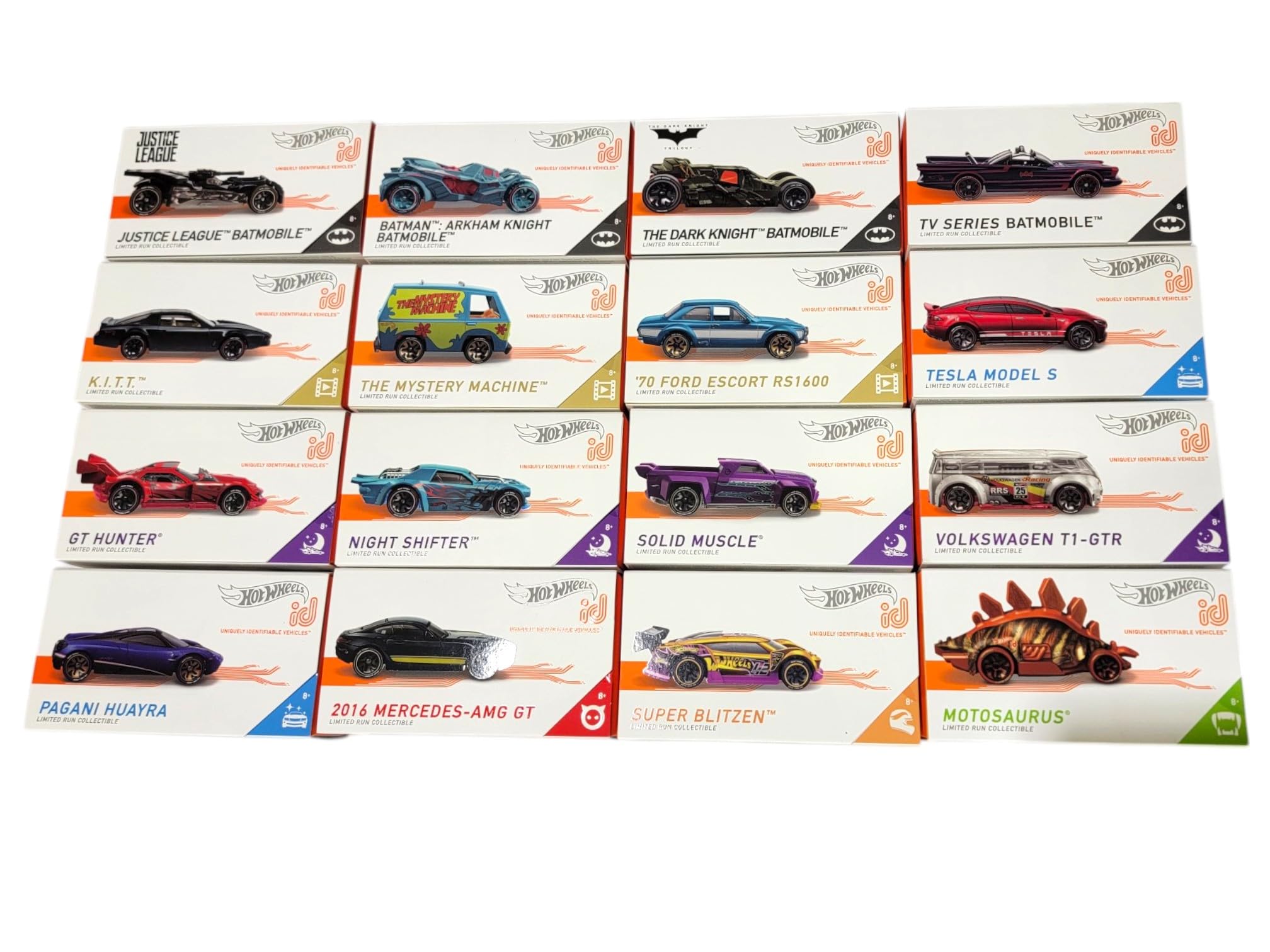 Hot Wheels Limited Edition ID Collection – 16‑Car Die‑Cast Set with Batmobiles, Classic Icons & Supercar/Fantasy Models, 1:64 Scale, Ages 3+ (Pack of 16)