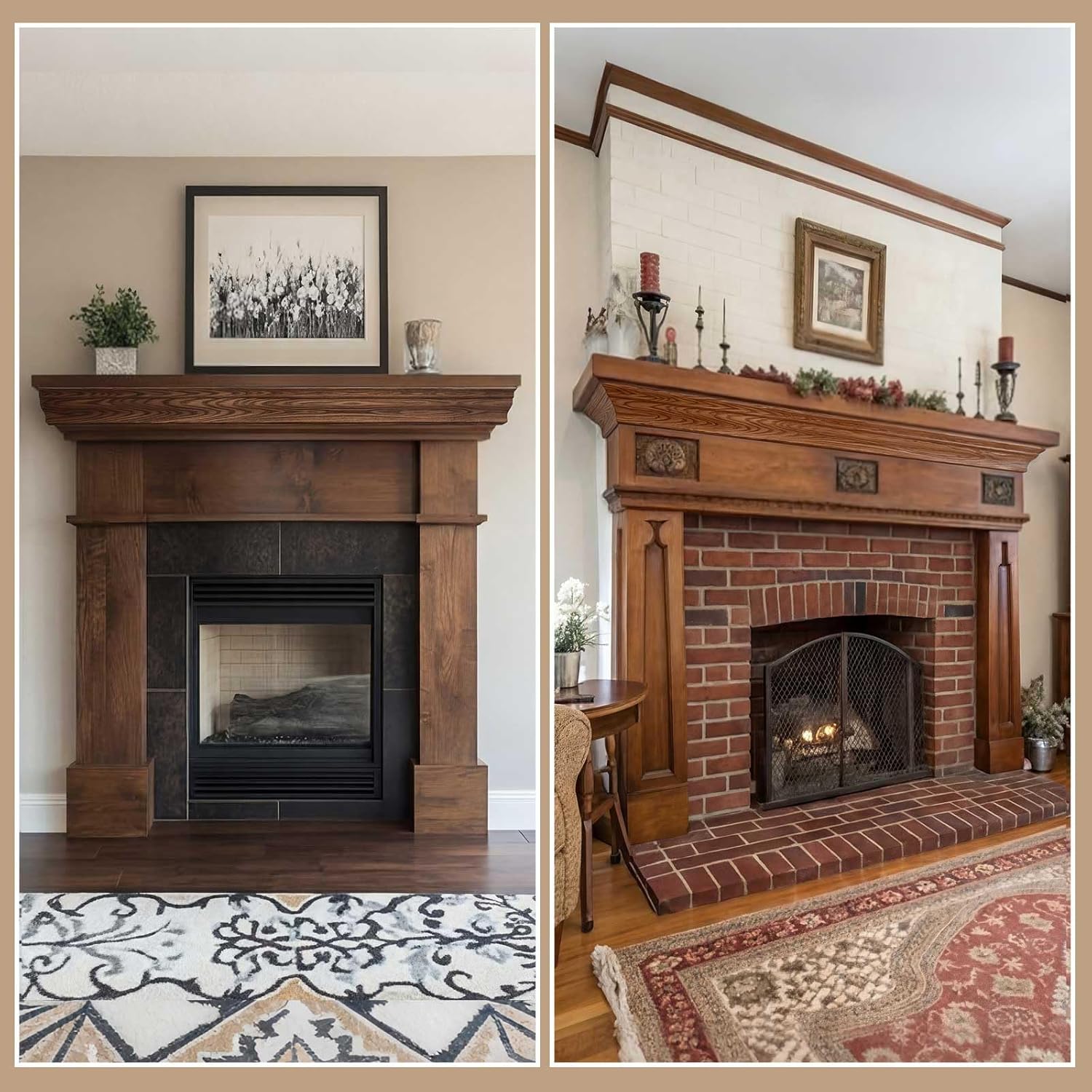 DoubleFill 2 Pack Solid Red Oak Hardwood Crown Molding Trim 47" x 3/4" x 3-5/8" Real Wood Colonial Ceiling Molding, Unfinished & Stainable, Easy Install, Alternative to Foam & Plastic Trim, 94" Total