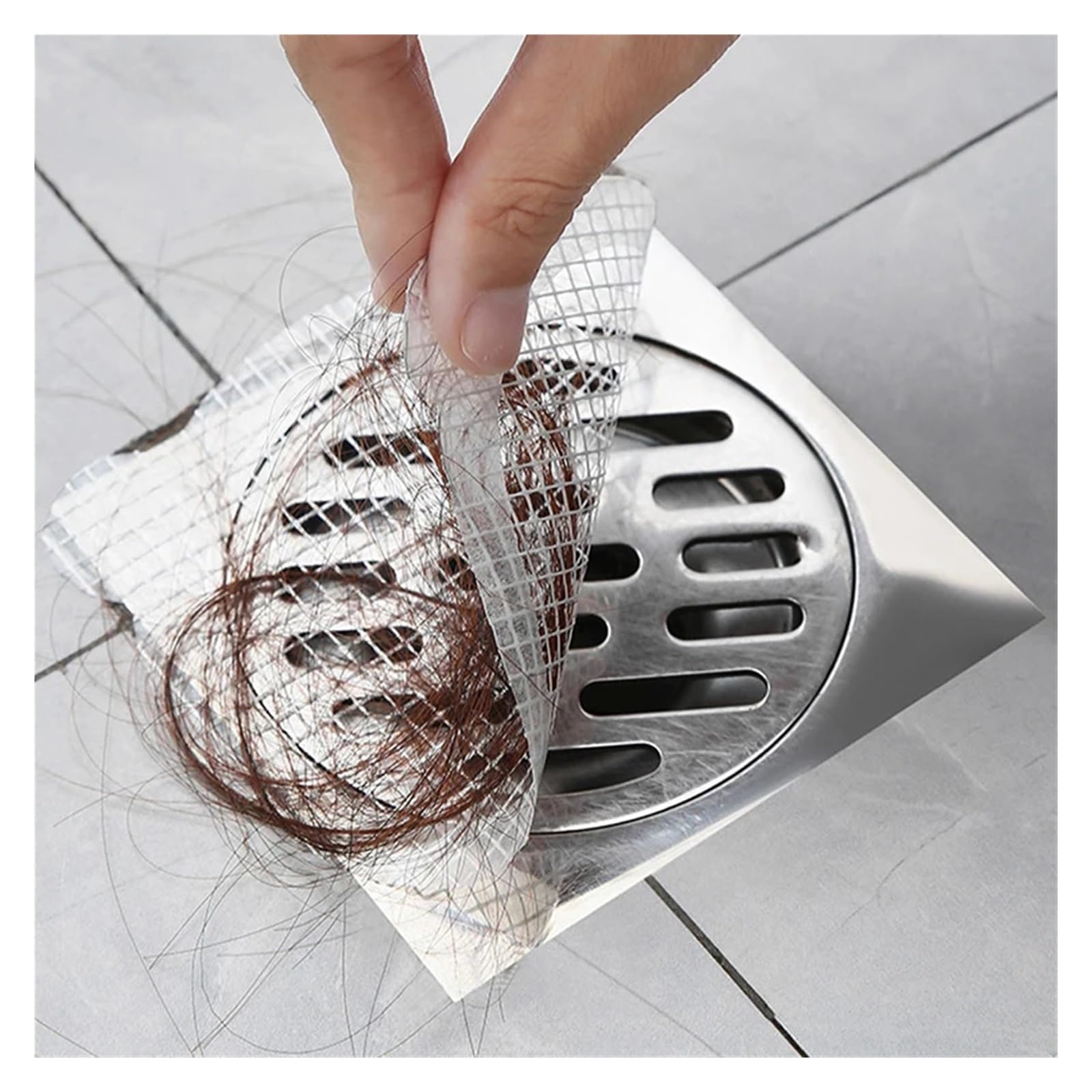 Adhesivo para Rejilla de Suelo, Pegatinas de Drenaje de Malla for recogedor de Pelo for baño, Ducha, Fregadero de Cocina, 90-110mm, 10/20/30 Uds.(10cm-10pcs,2SET)