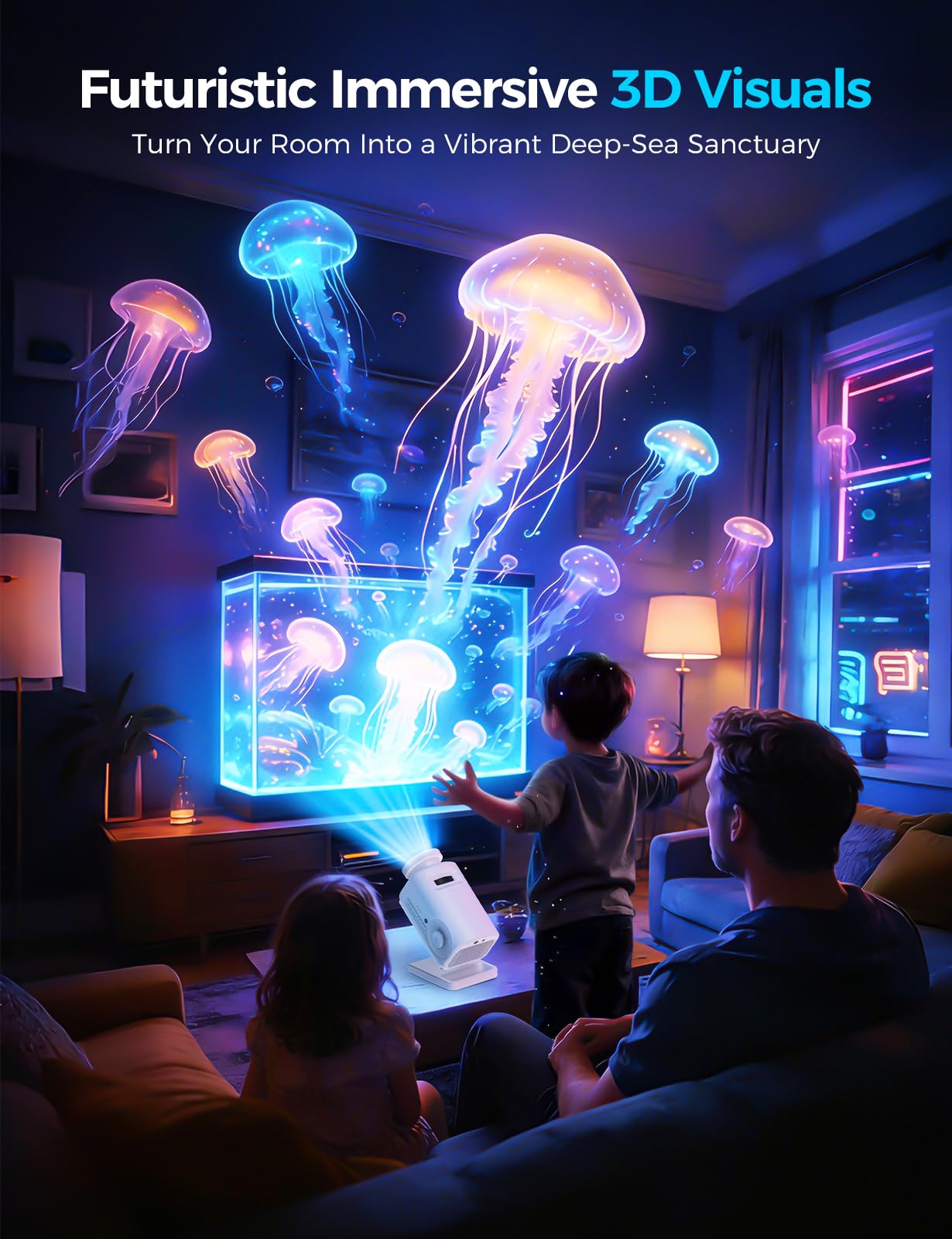 Proiettore di stelle 3D con oltre 60 motivi spaziali HD, Bluetooth, telecomando e timer – Luce notturna per camera da letto, camera dei bambini, regalo per adulti e bambini