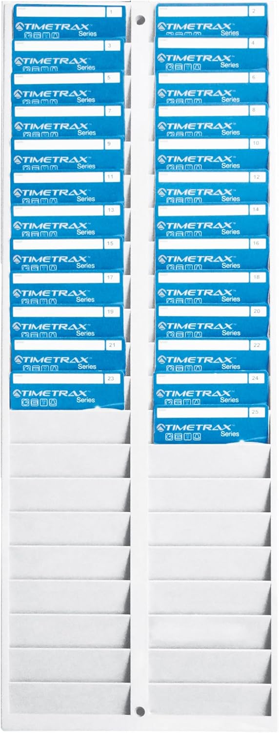 Pyramid Time Systems - Pyramid 500-4 Badge Rack, 40 Pockets, Lightweight Durable Plastic, Organizes Employee Badges, Swipe Cards or proximity badges, Gray, Two Racks Side by Side