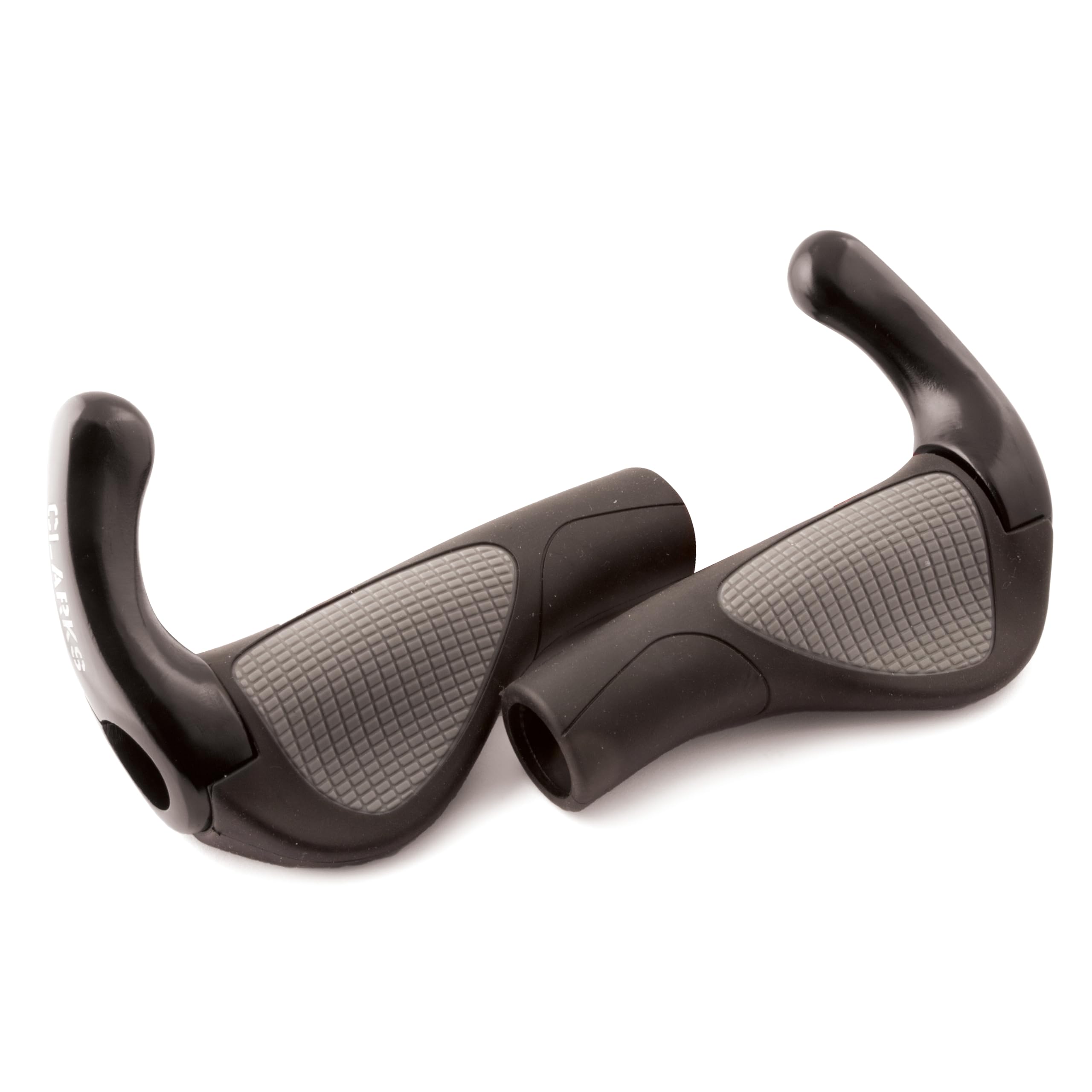 Clarks Cycle Systems CE-311 Ergonomic Lock-On Grips with Intergrated Bar End, Black/Grey, 130mm