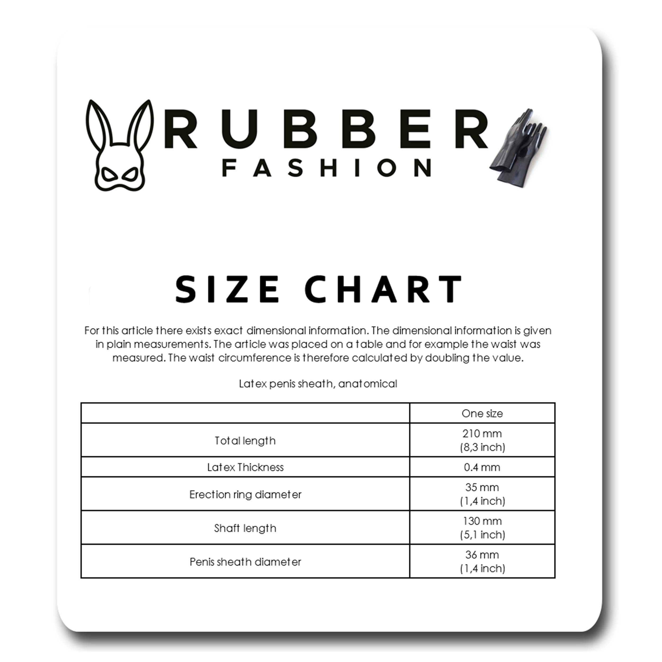 Rubberfashion Guaina in lattice anatomica con venature - Guaina in lattice per il pene con scroto per uomini 21 cm nero 0,4 mm Taglia unica