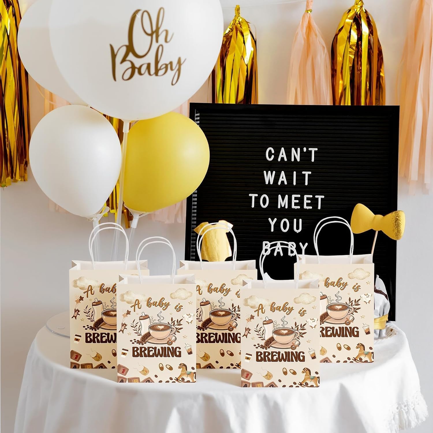 24Pcs Baby Shower Gifts Bags Bulk for Guests A Baby Is Brewing Coffee image 4