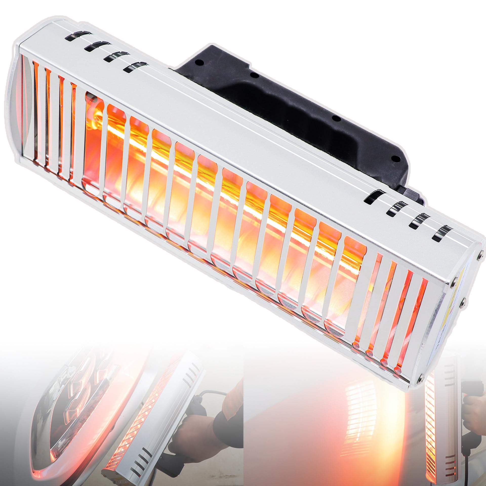 1000w Short Wave Infrared Paint Lamp, Handheld Paint Dryer, Curing Area: 300 * 150mm (11.8 * 5.9in),Temperature: 0-100°c, For Car Bodywork Repair