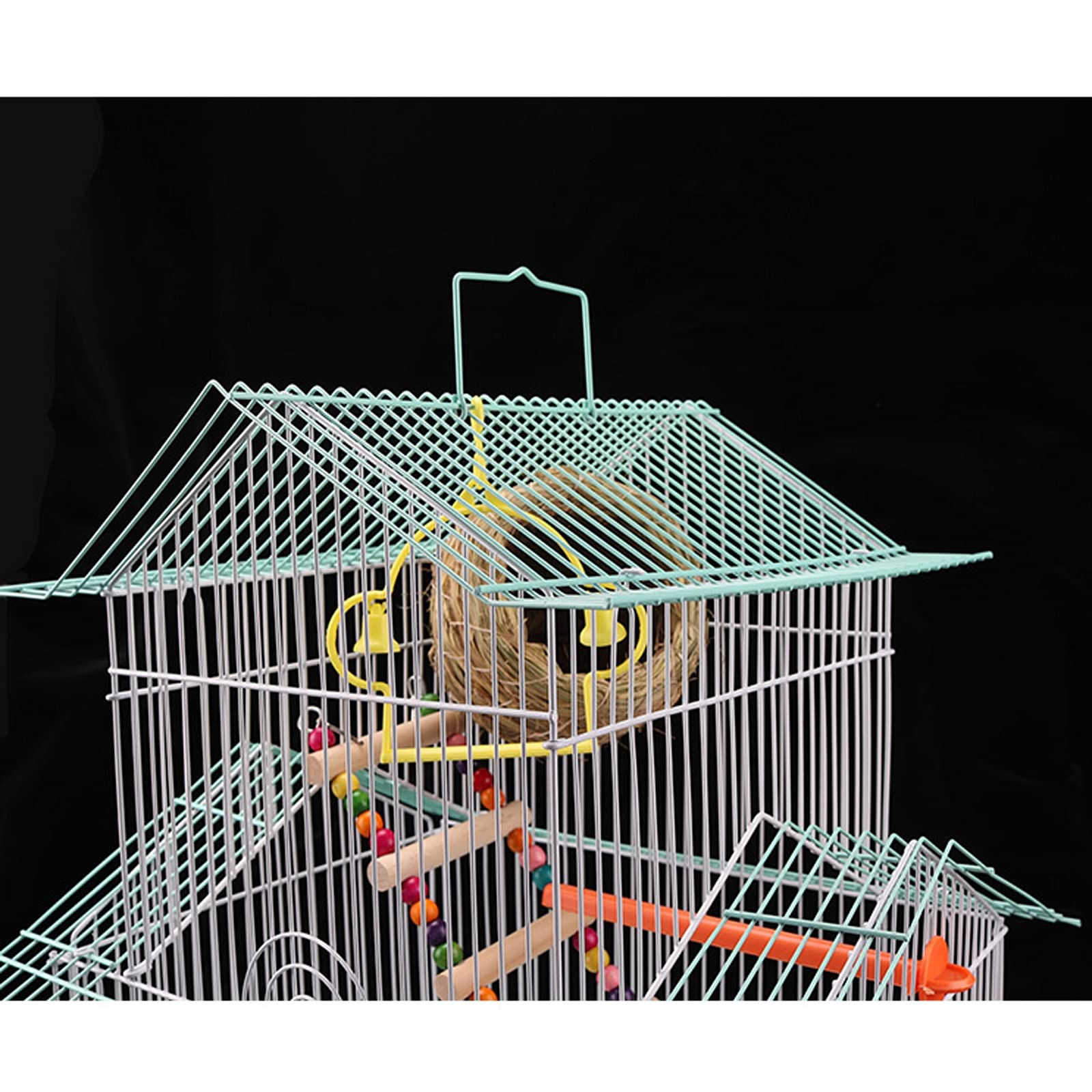 Grande cage à oiseaux en métal pour perroquets, inséparables, pinsons, style villa ornementale pour petits oiseaux