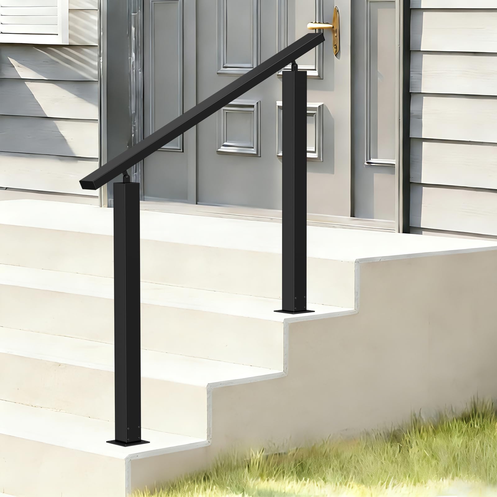 Barandilla de Escalera para 2–3 Peldaños, Barandilla Escalera Negra Moderna, Ajustable, Barandillas Escaleras de Metal Interior, Pasamanos Escalera para Villas