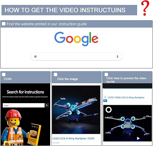 Miniatura 4 de BrickBling Kit de luces para Lego UCS X-Wing Starfighter (sin modelo), versión de control remoto luces compatibles con Lego 75355, gran sorpresa