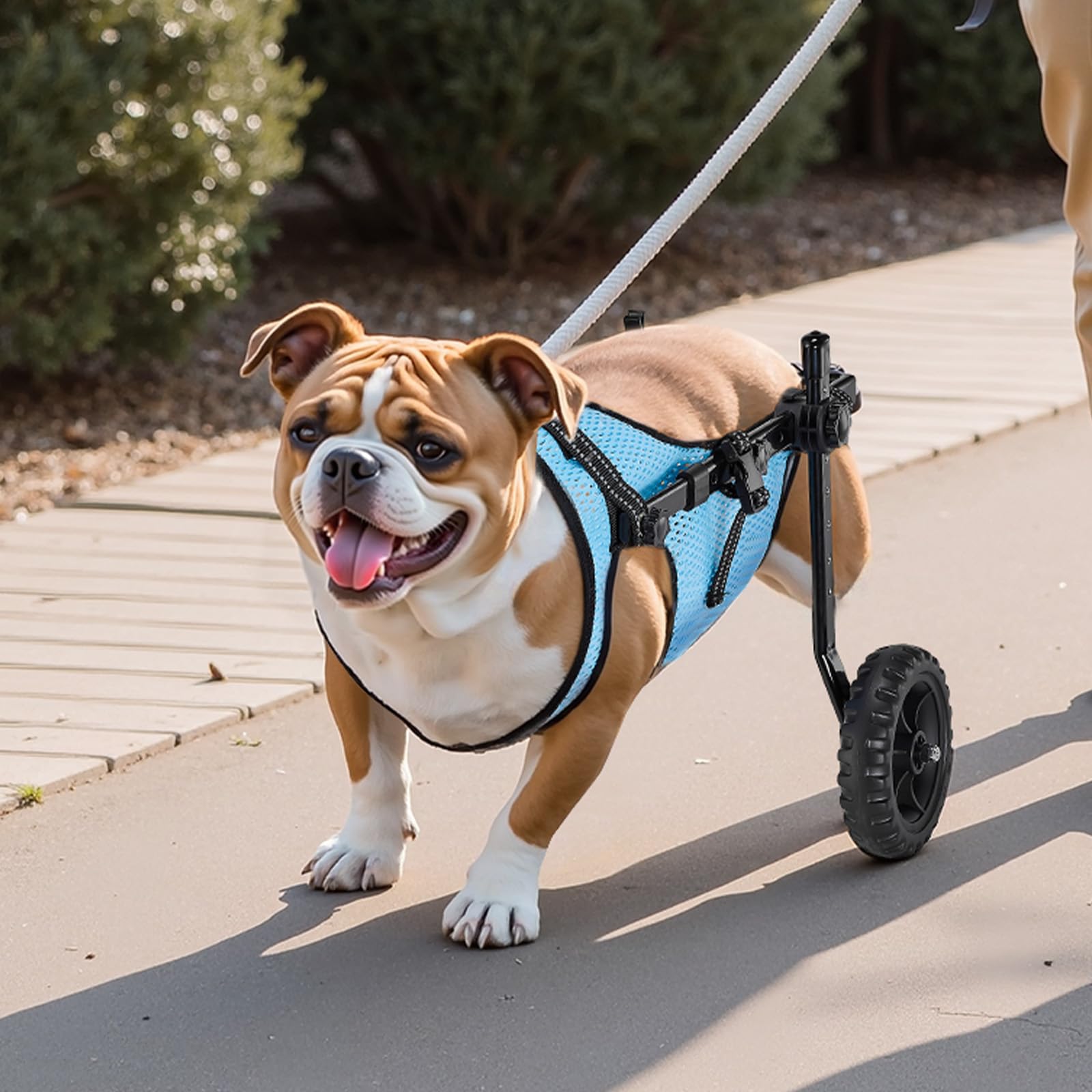 VEVOR Silla de Ruedas para Perros para Patas traseras, Silla de Ruedas Ligera de 2 Ruedas para Mascotas, Altura, Ancho y Longitud Ajustable, Carrito de Perro con Ruedas Que absorben los Golpes, para