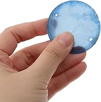 Vista 39 de GLEAVI Cowrie Shells 100pcs Round Shells Pieces Round Natural Capiz with 2 Hole, Polished Slice Accessory Capiz Pearl Coin Beads Charms for Jewelry