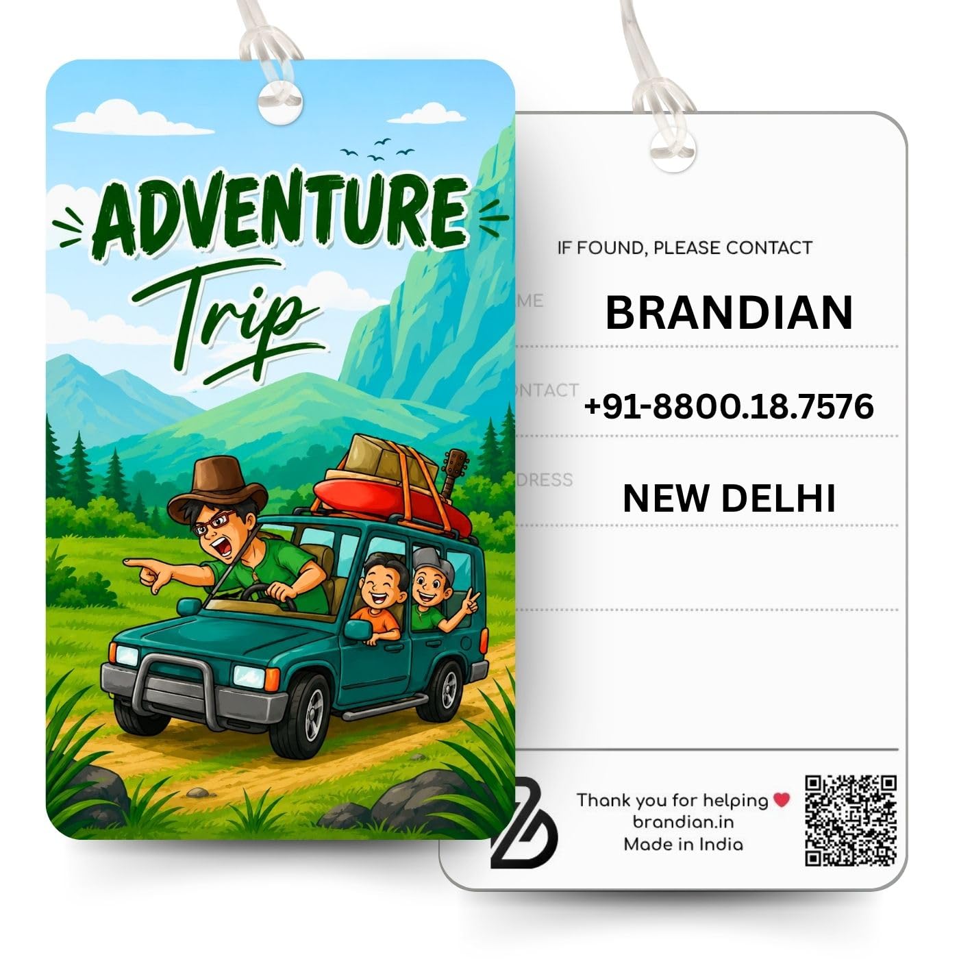 Brandian Luggage Tags and Bag Tags, Adventure Trip Make A Statement Everywhere You Go Our Travel Tags for Luggage are Stylish and Practical with Silicone Band (Multicolour)-picture-28