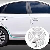 Vista 1 de Shine & Bright Auto Protector de borde de puerta de automóvil blanco de 32 pies con forma de U, tira de ribete con material de PVC y clips de metal