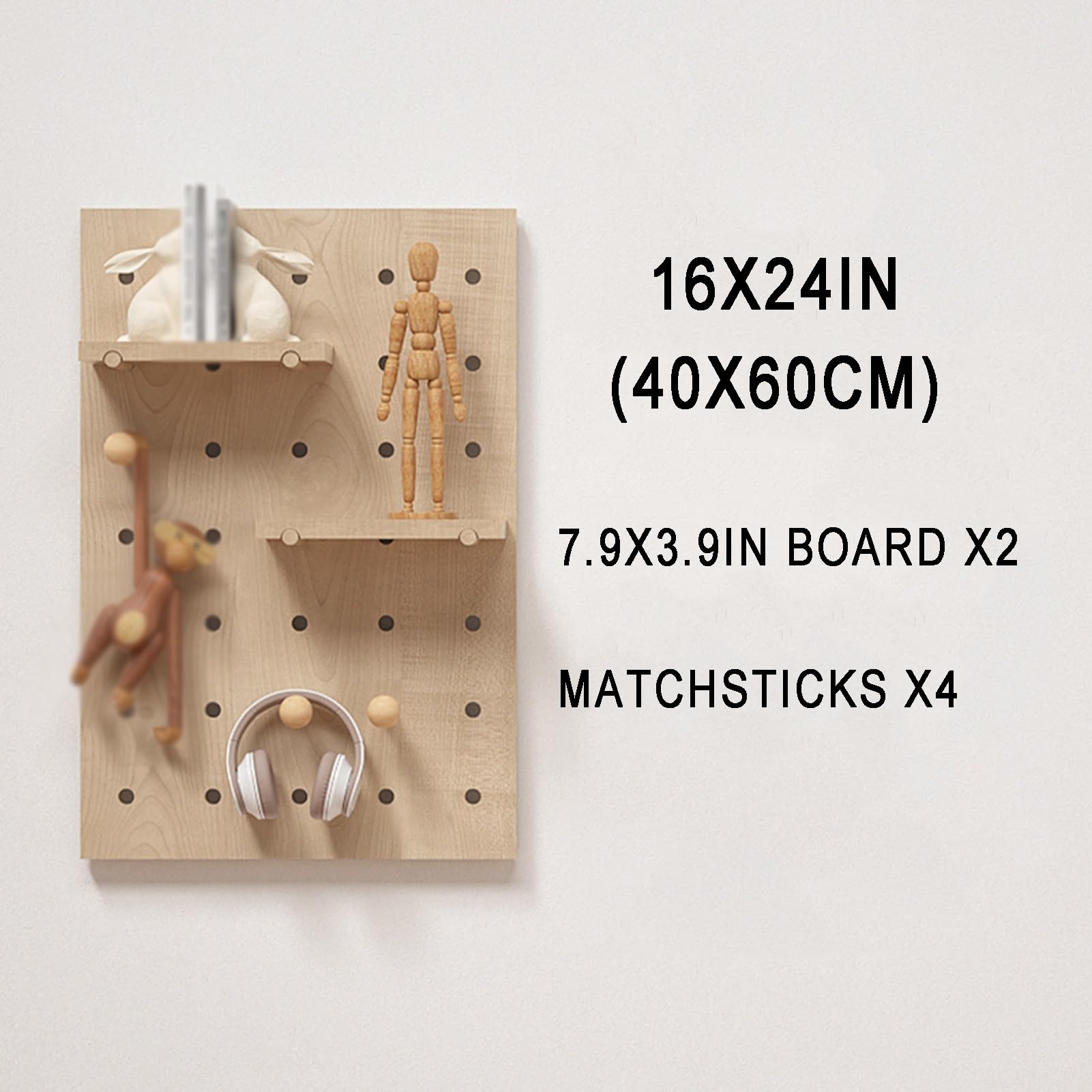 Kit de Tablero Perforado, Paneles organizadores de Pared de Madera, Tablero Perforado de Madera, Control de Pared, Estante para Tablero Perforado, Organizador de Paneles Perforados