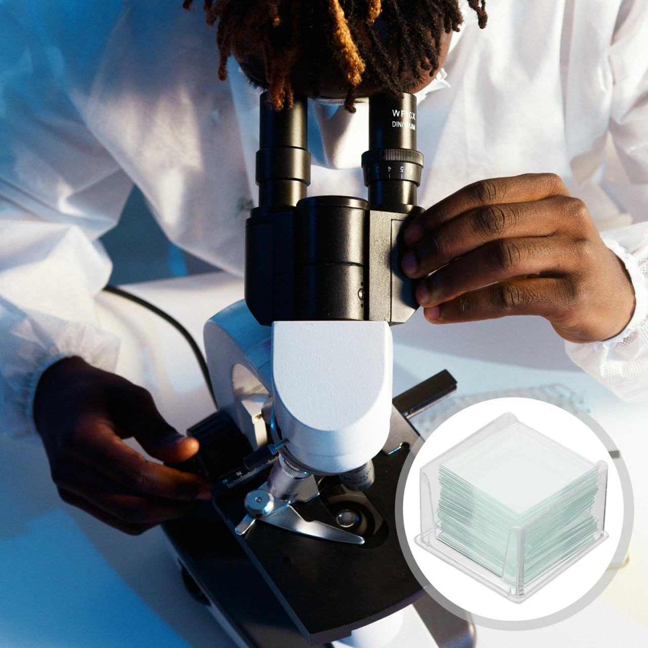 Gatuida 1000 Stück Deckgläser Mikroskop, deckgläser 22x22 Lehrmaterialien Mikroskop-Objektträger Zubehör für Labor Optische Mikroskopie Und Biologie Wissenschaft Studium