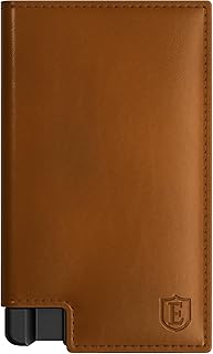 Ekster Men's Wallet PRO | RFID Blocking Parliament Leather Minimalist Wallet | Holds 14 Cards & Cash | Slim Cardholder for Men w/Push Button Designed for Quick Card Access | Tan