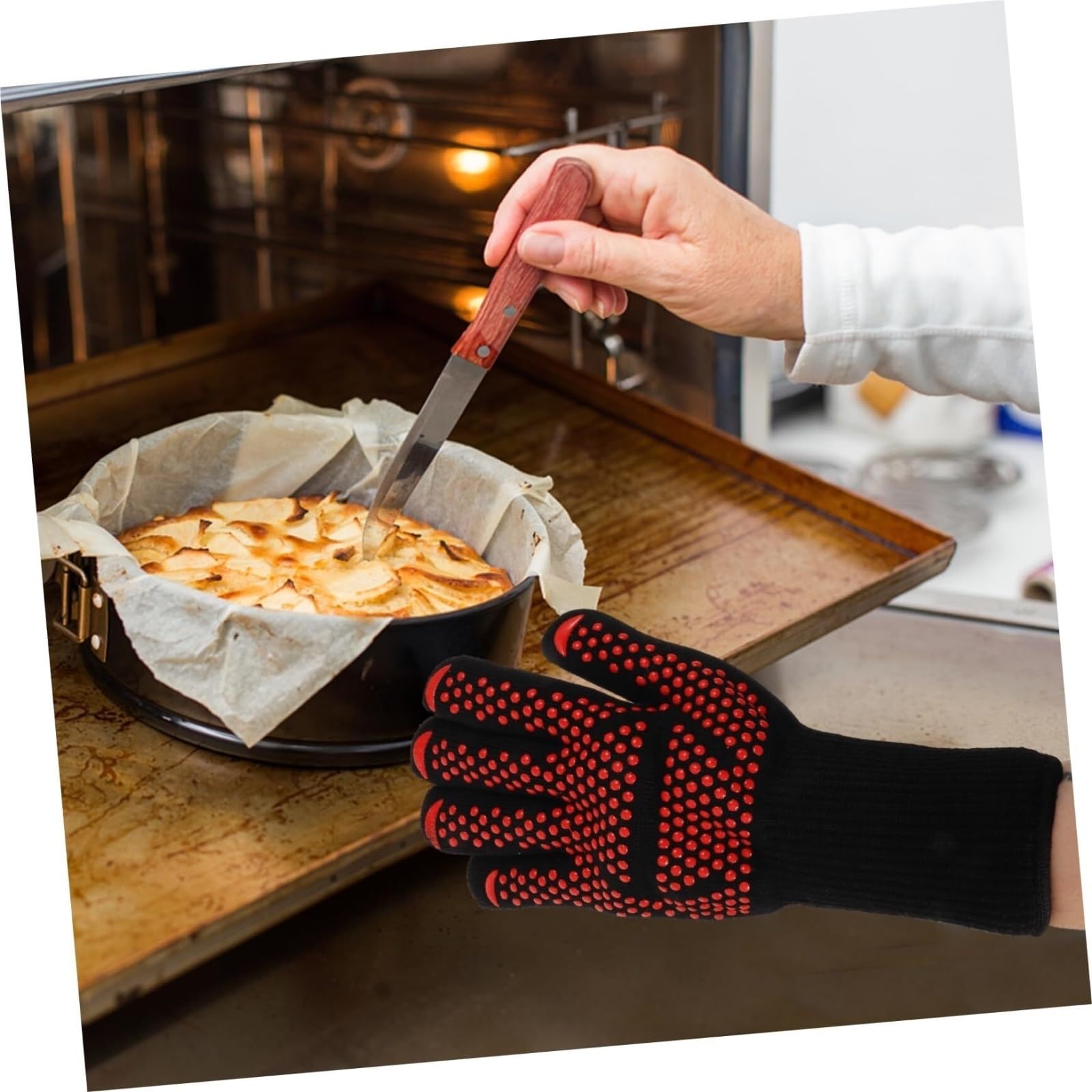 Rękawice Kuchenne Pieczenia 1 Para Rękawic Do Grillowania Odporne Na Ciepło Rękawice Kuchenne, Odpowiednie Pieczenia I Kemping Kompaktowe
