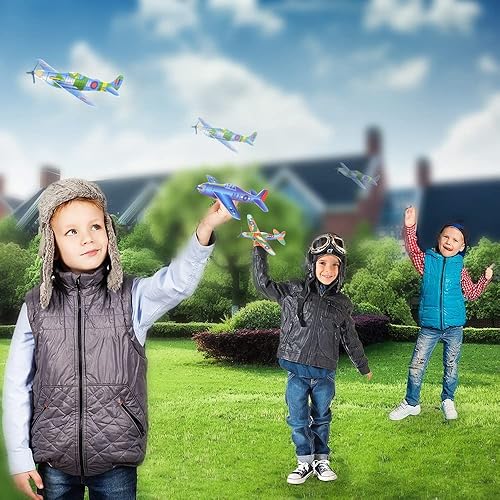 Miniatura 6 de ArtCreativity Aviones planeadores voladores de espuma para niños, juego de 12, aviones ligeros con varios diseños, aviones empaquetados