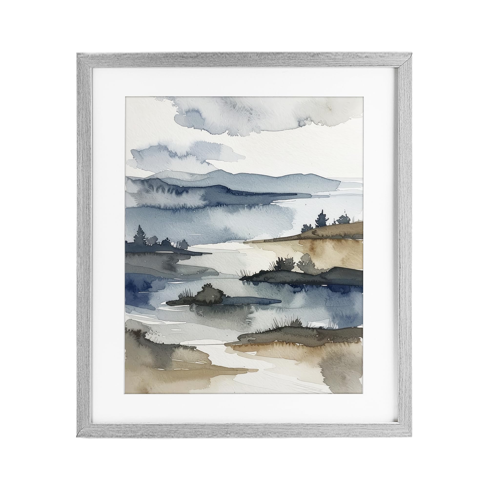 Stupell Industries Farmhouse Gray (Textured) 'The Flow Of Water'| Framed Print Under Glass