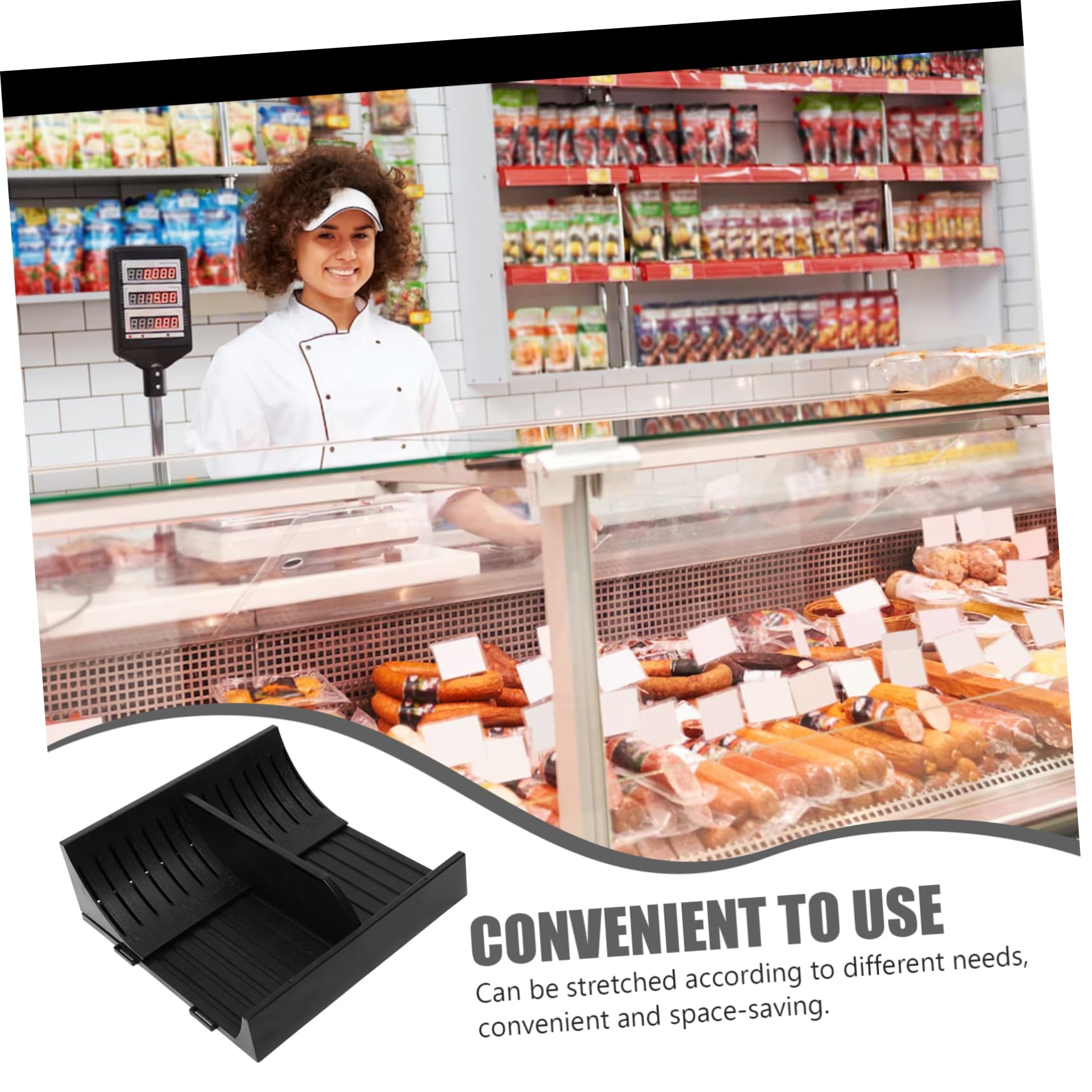 OFFSCH Fruit Storage Tray Adjustable Fruit Display Organizer Sturdy Fresh Food Display