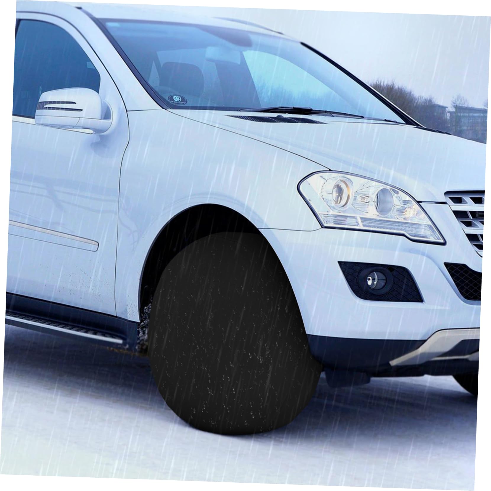 MAGICLULU Fundas Protectoras Juego de 4 Hechas de Tela Oxford Negra Instalación Fácil Aplicables para Neumáticos de SUV y Remolques para Almacenamiento a Largo Plazo