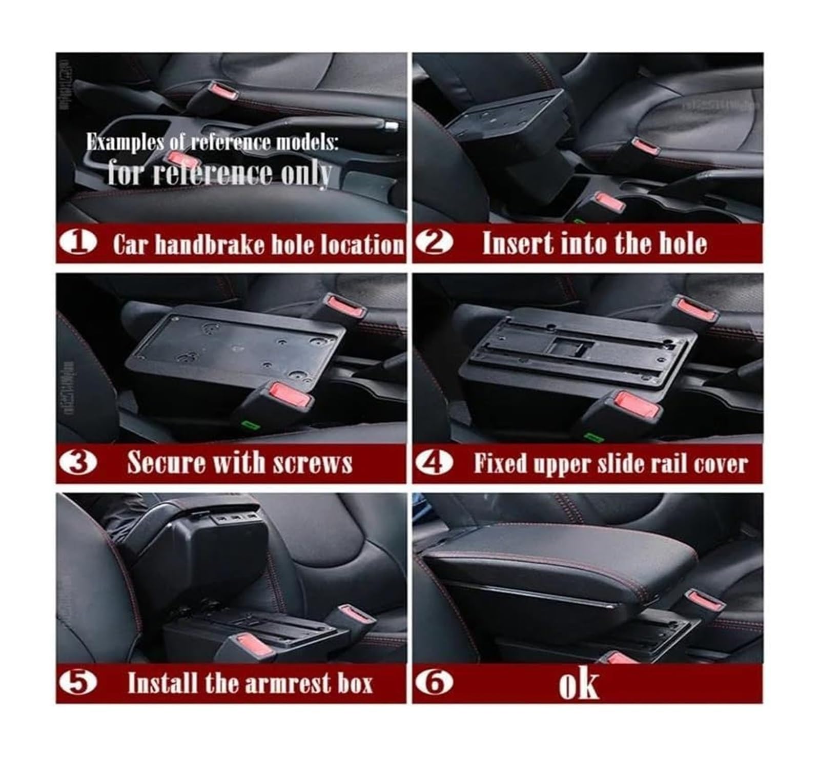 Boîte Rangement Console Centrale Pour Accoudoir Voiture Universel Modèle Boîte Rangement Accessoires Pièces Rénovation Augmente Et Soulage Fatigue(A1 Black Line No Usb)