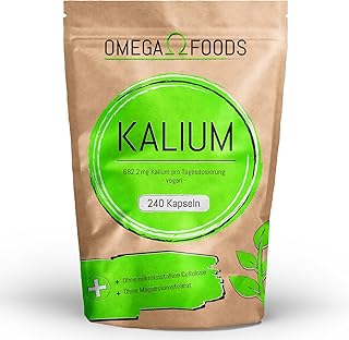 Kalium Hochdosiert - 240 Kapseln - Vegan - 682,2mg pro Tagesdosierung - Potassium Citrate - Frei von Zusatzstoffen