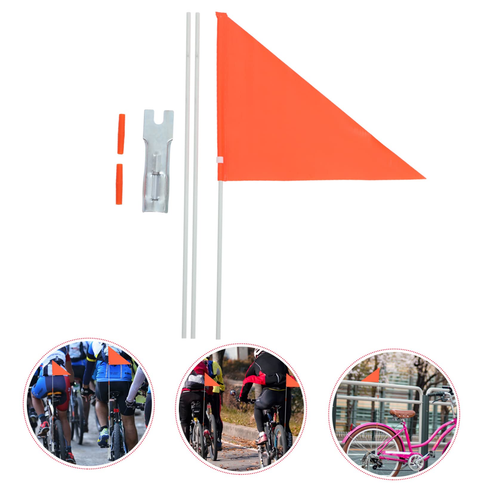Toddmomy 5 Juegos Banderín de Seguridad para Bicicleta con Bandera Reflectante para Visible y Portable para Remolques y Accesorios de Ciclismo