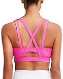 Sports Bras for Women High Support, Molded Cup Strappy High Impact Sports Bras for Women with Sewn in Pads