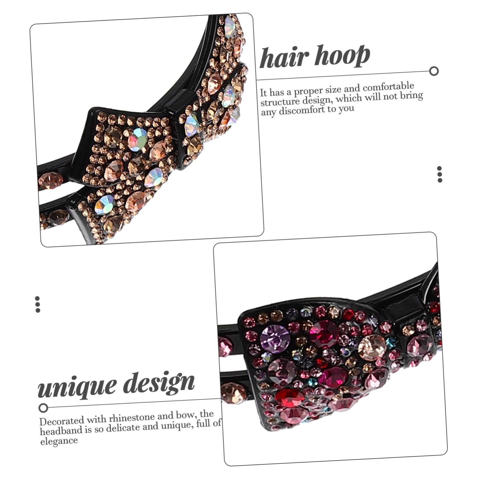 FRCOLOR 12 Pz archetto ad barrette forcine fasce gioiello per donna fasce di strass per le donne arredamento retrò cerchietti per con strass copricapo di prua creativo
