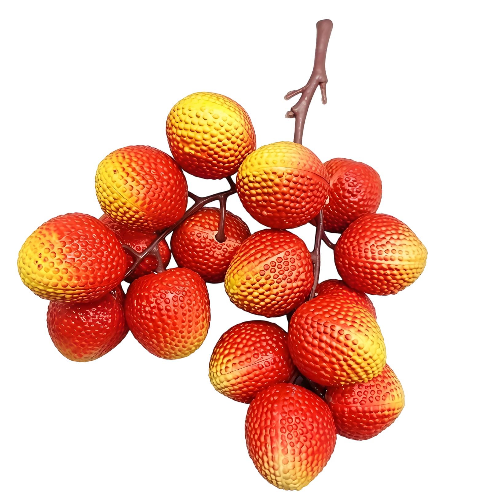Mekalero Realistic Artificial Lychee Model Simulation Litchi Fruit Toy for Outdoor Indoor Decoration Photography Tool Fruit Arrangement