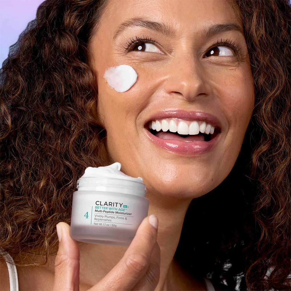 ClarityRx Better With Age Multi-Peptide Anti-Aging Facial Moisturizer, Natural Lifting & Tightening Face Cream, Plant Based, Cruelty Free, Paraben Free (1.7 oz)