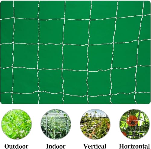 Miniatura 5 de Sukh Red de enrejado para plantas de jardín, paquete de 4 redes de enrejado de 5 x 15 pies, red de enrejado de poliéster, malla cuadrada de jardín