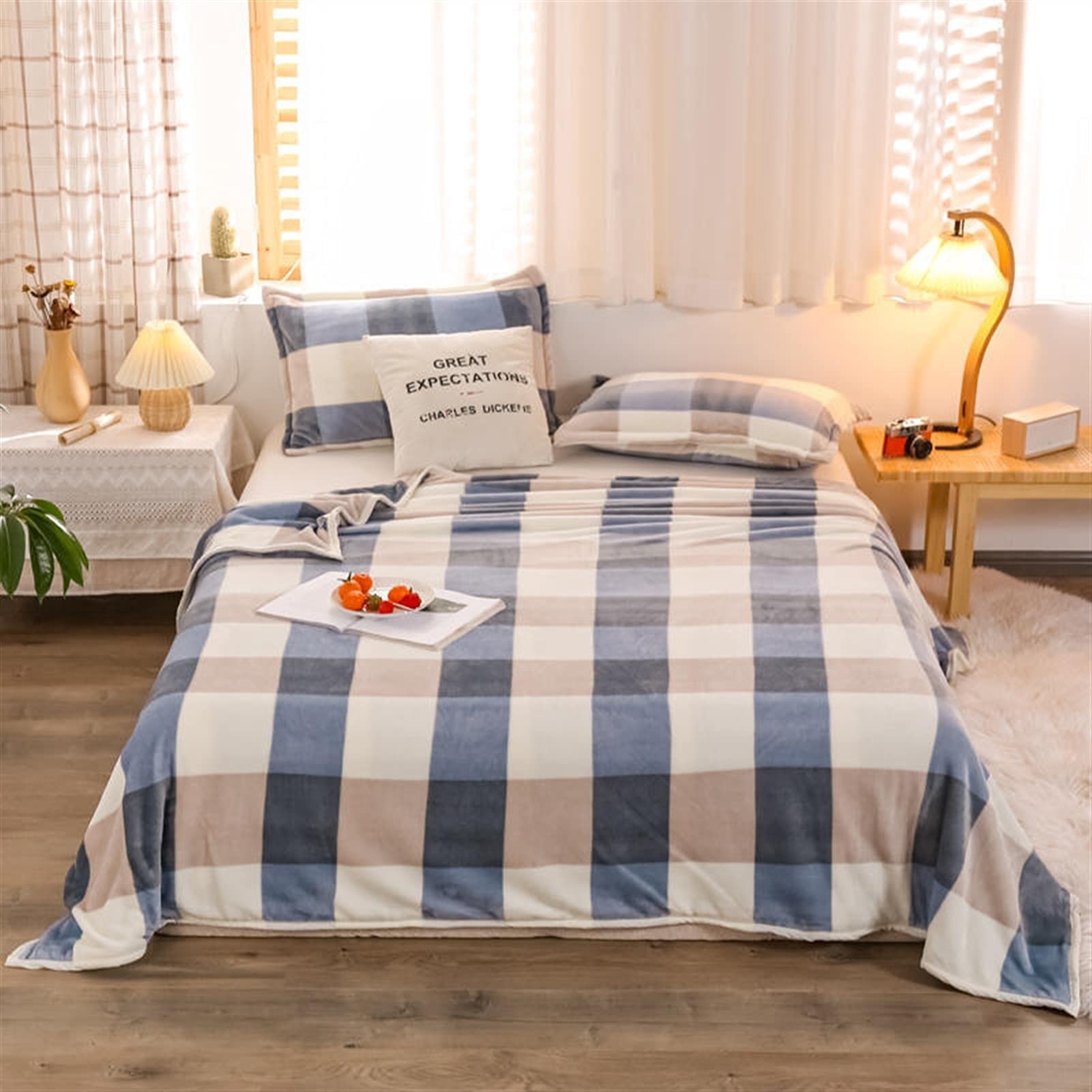 Couvre-lit de taille King haut de gamme avec motif stripe géométrique