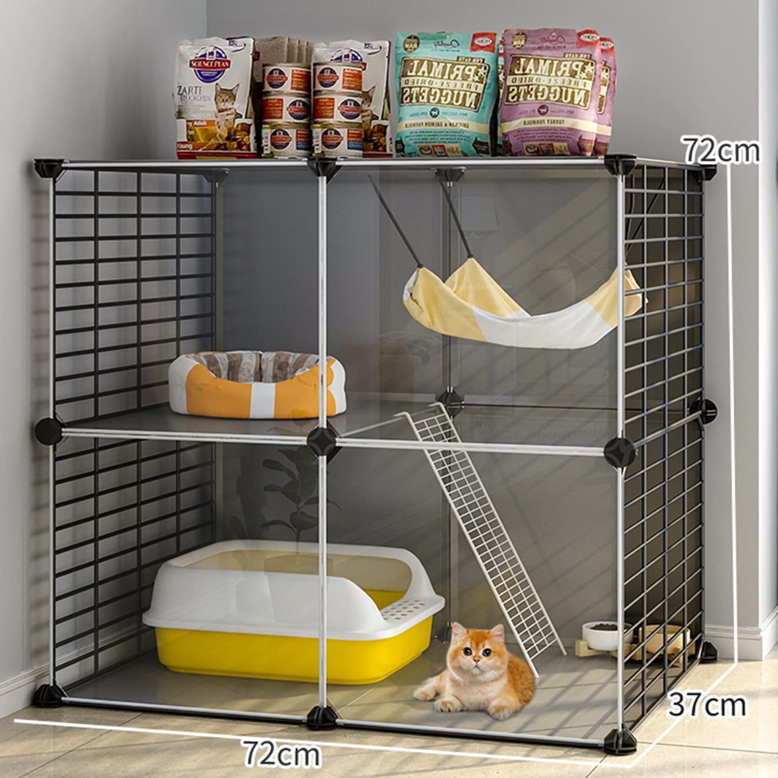Jaula para Gatos de Interior - Parque para Gatos Jaula para Chinchilla Parque para Animales pequeños Jaula para Chinchilla para roedores para Gatito Cachorro Conejo Ejercicio (Tamaño: 72 * 3