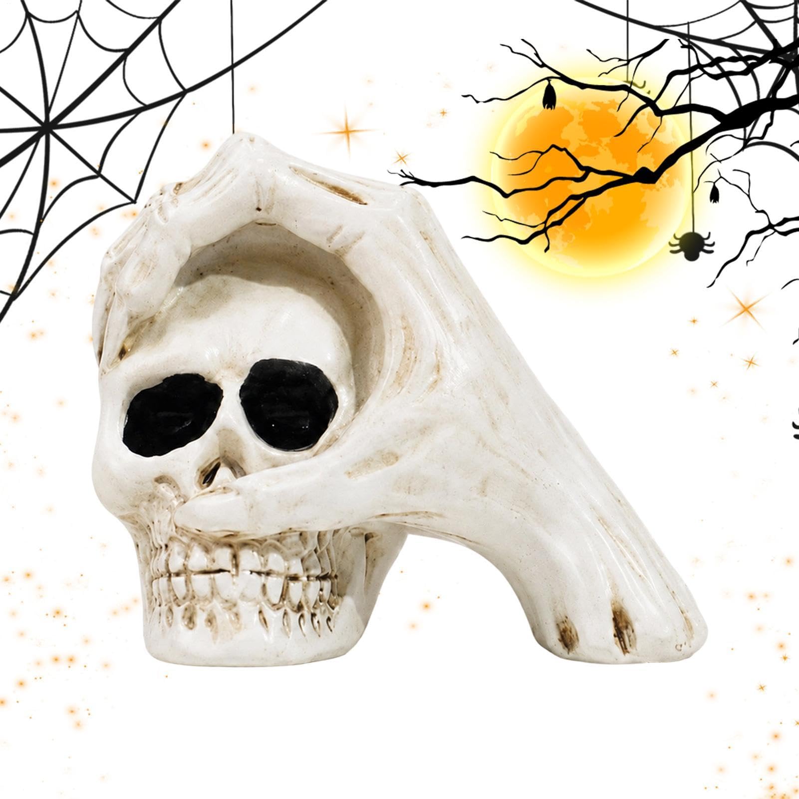 Calavera de Halloween de resina para decorar tu salón o una fiesta terrorífica