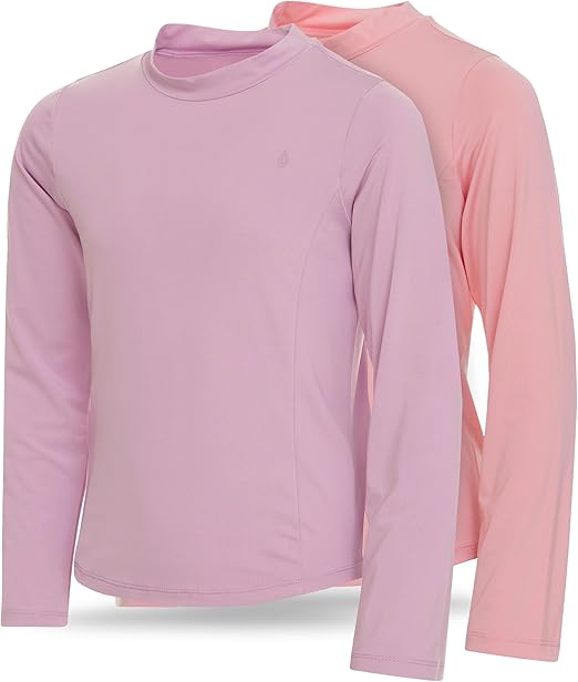 Volcom Girls Rash Guard 2 Pack Rash Guard for Girls Long Sleeve Swim Shirt SPF50+